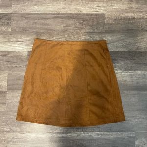 Francesca’s Brown Suede Zip up Skirt